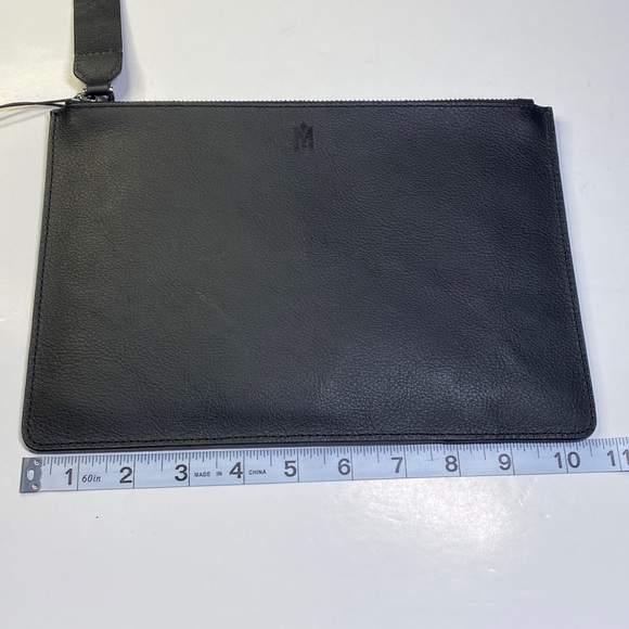 New MACKAGE Darcy Leather Bag Clutch Purse Black Top Zipper NWT - Picture 13 of 14